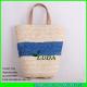 LUDA Large straw tote bag striped corn husk tote beach bags