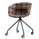 Modern Patchwork Dining Chairs Comfortable Armchair Style With Wheels