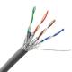 Certificated Ftp Cat6A Solid 23AWG POE LAN Cable Pure Bare Copper Conductor