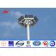 Oil Gas Station 50m Galvanized Three Sections Outdoor Light Pole , ISO9001