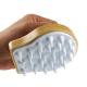 Relaxation Function Wood and Silicone Hair Scrub Brush Comb for Women Scalp Massager