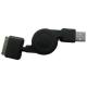 Black Retractable Cable USB2.0 AM to 30 pin Apple Connector Cable