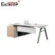 Executive Office Desk With Attached Cabinet Made Of Wood Modern Style