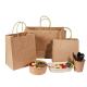 FSC Custom Promotional Plain Kraft Brown Paper Carrier Bags For Food Delivery