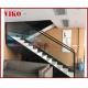 Double Steel Plate Staircase VK14S Railing tempered glass, Handrail b eech Stringer,carbon s
