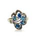 Women Jewelry 925 Silver Pave Blue Topaz Cubic Zirconia Ring  (R129)