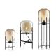 Small / Large E27 Floor Standing Lamps Grey Amber Finish Glass Pulpo Oda