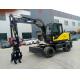 China Mechanic Wheel Type Excavator With Grapple For Wood Or Grass