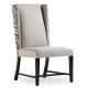 Tufted Grey Linen Wooden Dining Chair Malaysia,Simple Dining Chair,Armless Dining Chair