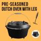 Black Pre Seasoned Cast Iron Dutch Oven For Campfire Cooking