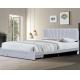 Modern Leather Fabric Upholstered Storage Bed Grey Color With Drawer