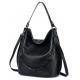 Cowhide Women Black Faux Leather Tote Bag Sling Style
