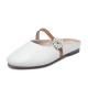 HZM019 Slippers, Women'S Literary Temperament, Flat-Bottomed, Versatile, Soft-Soled Sandals And Slippers, Leather Back E