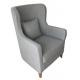 ISO9001 Light Luxury Furniture Custom Made Gray Upholstered Armchair Stylish