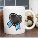 Heart Morph Eco Friendly Mugs , Heating Color Change Magic Mug Printing