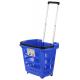 HDPE Hand Plastic Rolling Shopping Basket With Wheels For Supmermarket 25KG Capacity