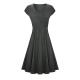 Newest Design WomenNew Arrival Pure Color Sleeveless V Neck Dress with Plus Size