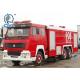 14m3 Water Tank Fire Fighting Trucks , Sinotruk Howo Fire Engine Truck Euro II Engine Red Color