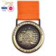OEM Circle Shape Antique Gold Medal Brass Tag Carnival Marathon Keepsake Ribbon Bespoken Medal