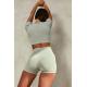 Back Closure Gym Yoga Clothes Ribbed Seamless Yoga Suit 58cm Bust