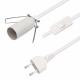 6ft European 2 Prong AC Power Extension Cord E12 Set with Wire Clip and Edison Lamp Socket