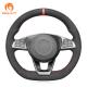 Light Blue Genuine Leather Hand Stitching Steering Wheel Cover for Mercedes Benz C117 C218