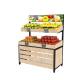 Steel Wood Fruit And Vegetables Shelves Heavy Duty Display Rack