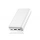 18W High Capacity Portable Chargers Quick Charge 3.0 External Battery Pack 20000mAh, White
