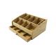 2 Tier Bamboo Storage Organizer Box Multi Components Shrink Wrap Packaging