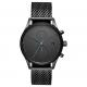 Matte black face japan movt watches chronograph with 06 line mesh strap