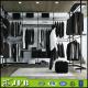 Black color Aluminum pole system bedroom wardrobe designs,almira hwardrobe,laminate black wardrobe