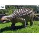 Oldest Living Large Handmade Dinosaur Garden Statue , Ankylosaur Life Size Raptor Statue 