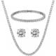 925 Sterling Silver Link Bracelet Set With Stud Earrings Silver Jewelry Set 18-Inch Chain