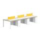White Modern 4 Person Workstation Desk Modular Wood Office Table With Cabinet