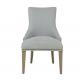 Nice design hote sale high back wing back tufted design linen fabric dining chair with button tufted