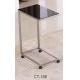 Stainless Steel Glass Side Table High Stability Movable With Casters CT-186