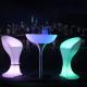 Plastic LED Glow Cocktail Tables 106cm High Top For Party Events