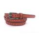Diamond Hollow - Out Women's Fashion Leather Belts With Roller Vintage Buckle /  Ladies Skinny Belts