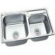 Kitchen Standard Stainless Steel Sink Bowl With Drainers , Sliver Color