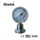 All stainless steel clamp diaphragm seal sanitary pressure gauge with visual alarm