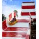 Amusement Rainbow Mushroom Swimming Pool Water Slide / Outdoor Water Play Equipment
