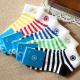 Elegant stripe design customized embroiderying logo OEM cozy cotton dress socks for baby