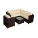 180g Polyester 5 Piece Wicker Patio Set , Rattan Garden Furniture Table And Chairs