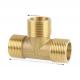 Copper 3 Way Elbow Connector Lpg Brass Tee With Internal And External Thread 1/8 1/4 3/4 Point