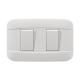 White 2 Gang 1 Way Switch Over Current Protection Domestic Electrical Switches