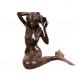 Cast Iron Metal Mermaid Statue Hand Made Folk Art Style Antique Angel Statues