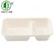 Square Biodegradable Food Trays 2 Compartment Disposable Take Out Containers Eco Friendly