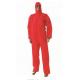 Red Disposable PPE Coveralls Front Zipper Acid Resistant Coveralls Nontoxic
