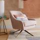 Velvet Swivel Stylish Fabric Armchair 360 Degree Luxurious   Cozy Touch