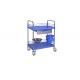 2 Layers Portable Medical Trolley On Wheels With Drawer For Hospital Use